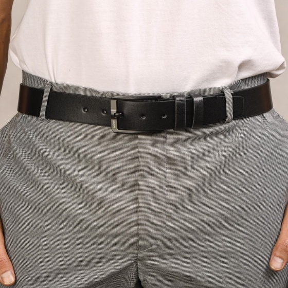 کمربند چرم مشکی